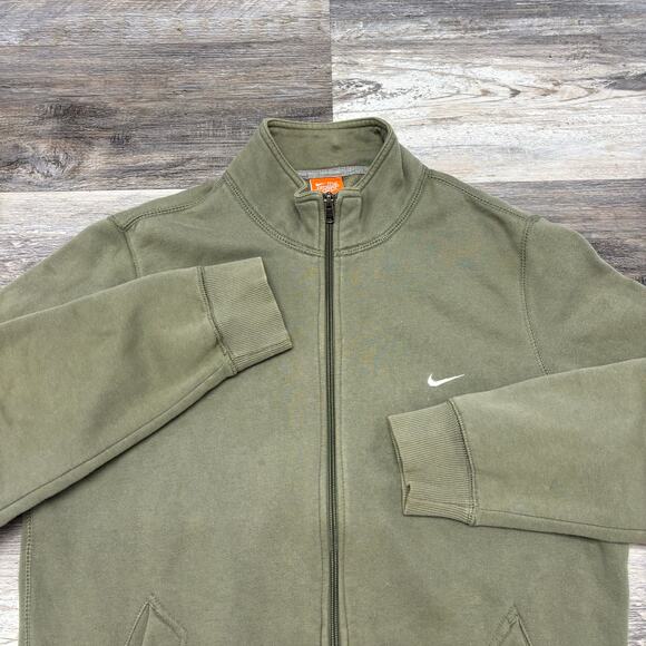 Vintage Y2K Nike The‎ Athletic Dept Moss Green Mens L Swoosh Full Zip Jacket - Picture 1 of 10
